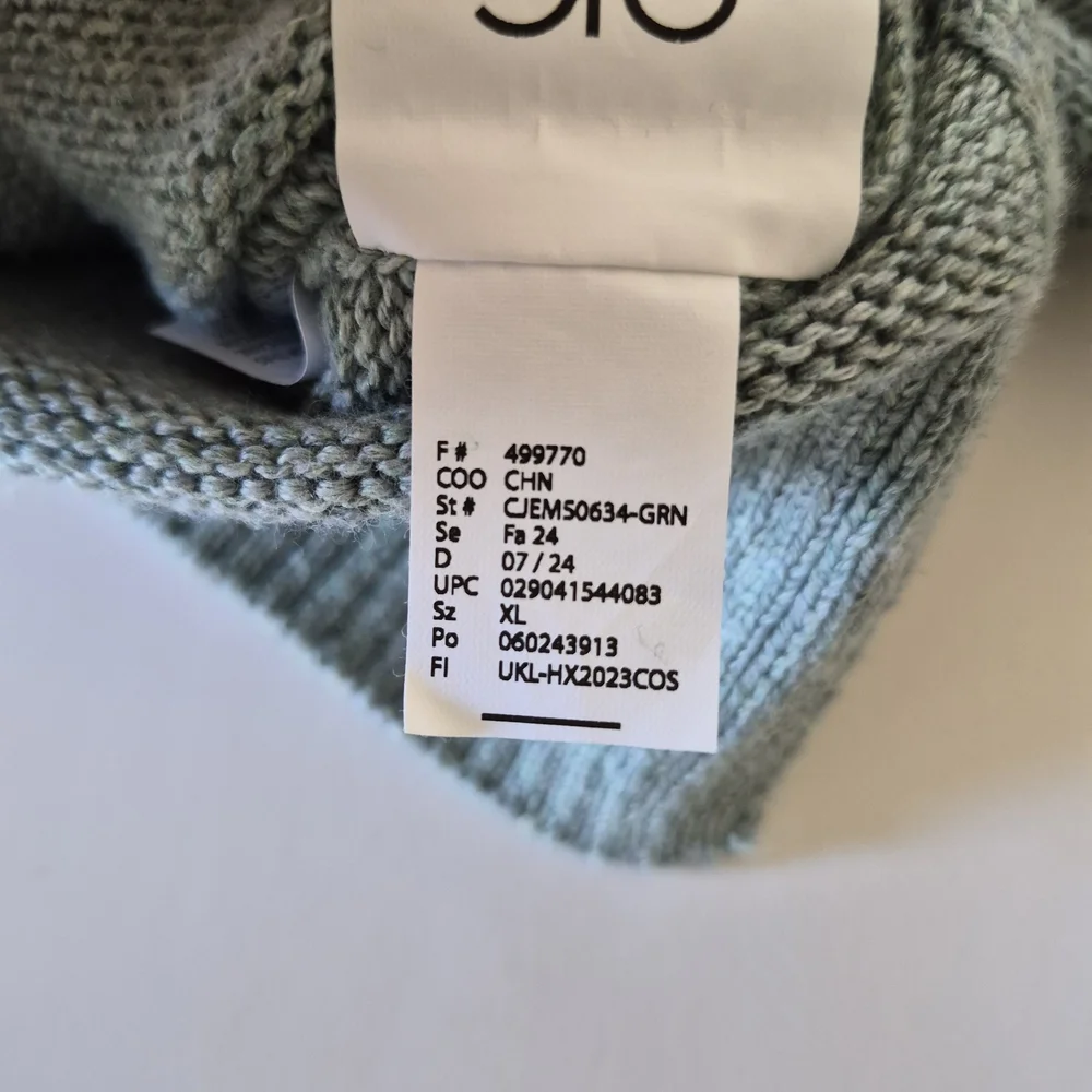 Ella Moss Crew Neck Sweater Womans XL Light Green Minimalist Casual Cozy - Picture 8 of 10